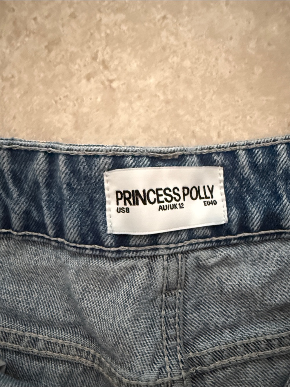 Princess Polly Light Blue High-Rise Denim Shorts - Picture 2 of 3